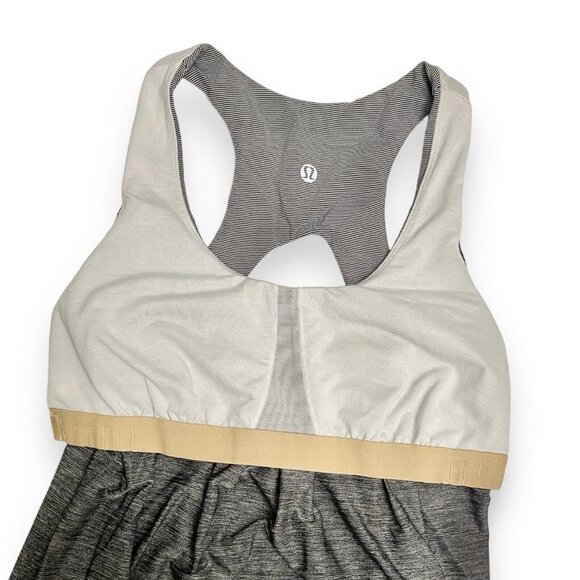 Lululemon Run Your Heart Out Tank Racerback Heathered Black White Microstripe 8 - Picture 11 of 14